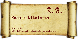 Kocsik Nikoletta névjegykártya